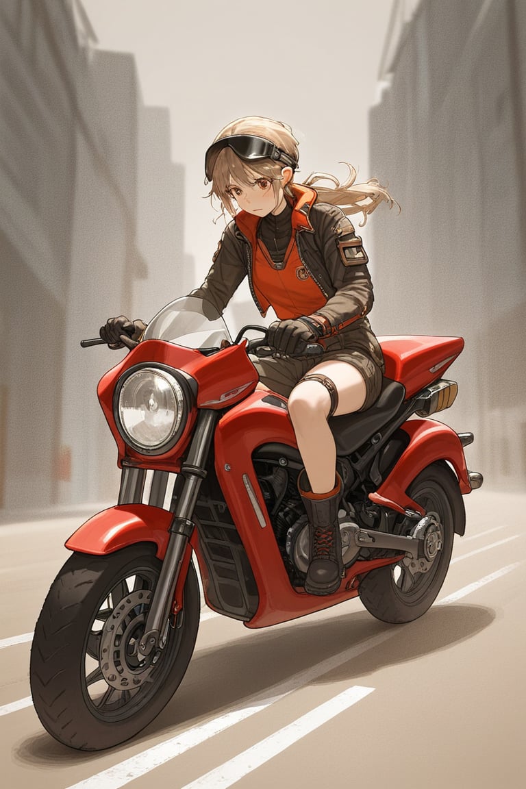 score_9,score_8_up,score_7_up,a girl, riding on a motorbike, going at full speed, BREAK 