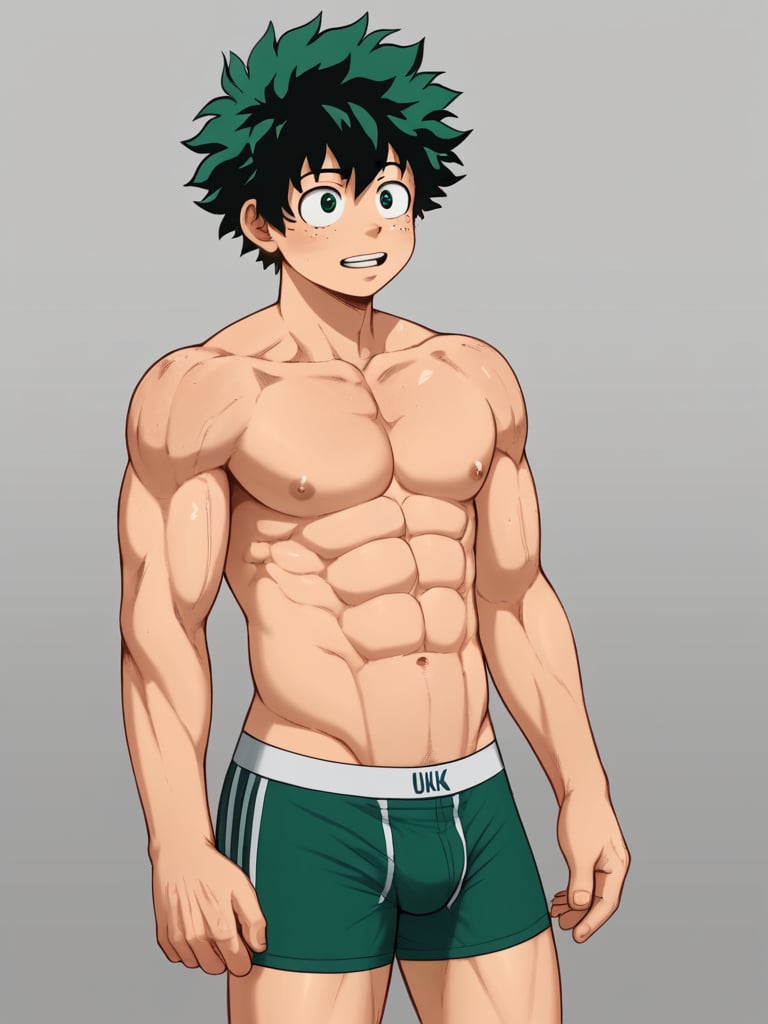 Izuku Midoriya, Percing,abs, boxer