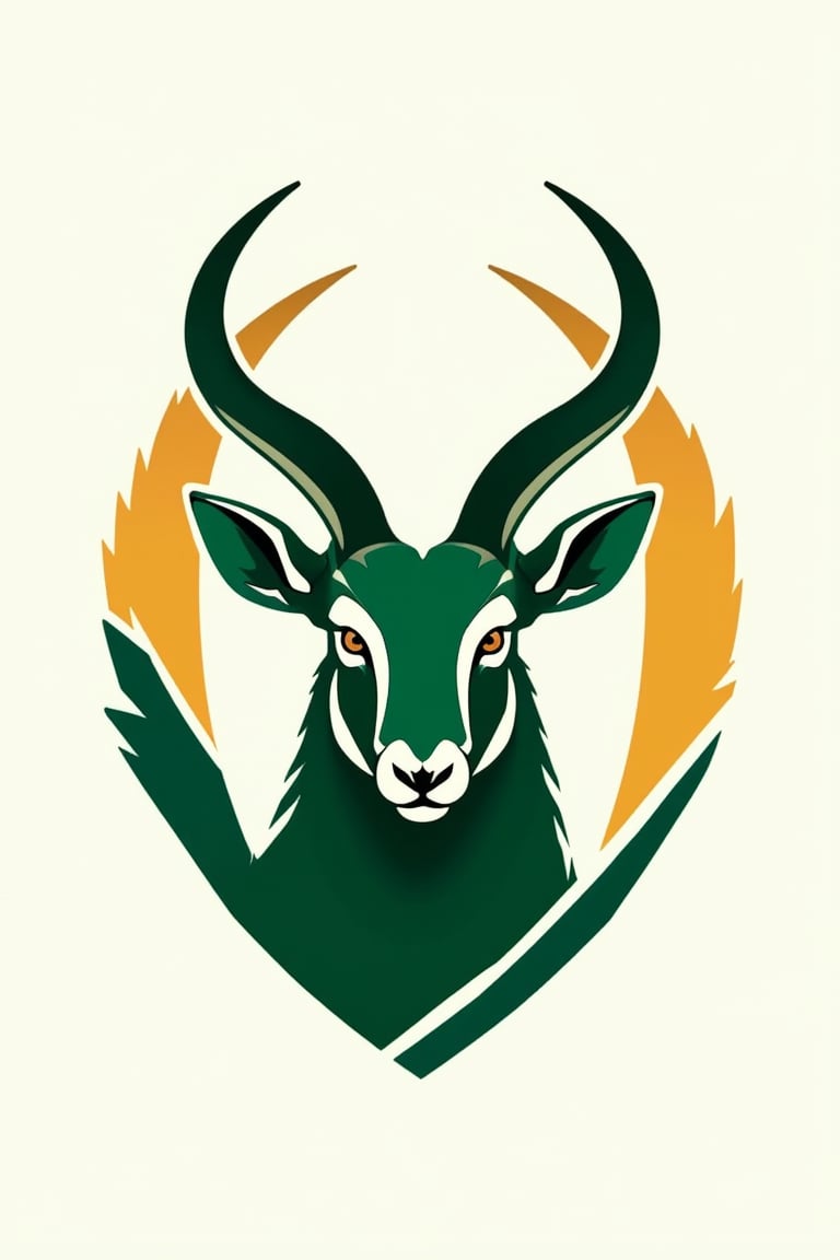 Green and gold springbok rugby logo,South african rugby logo.