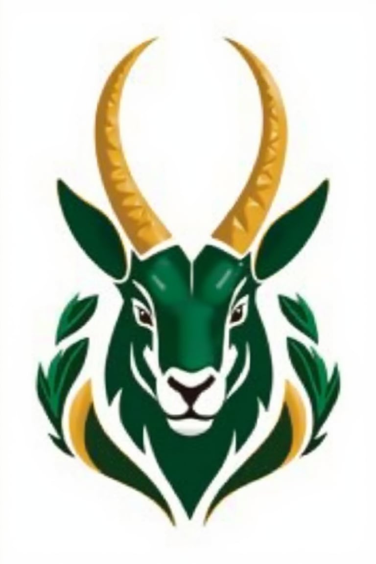 Green and gold springbok rugby logo,South african rugby logo.