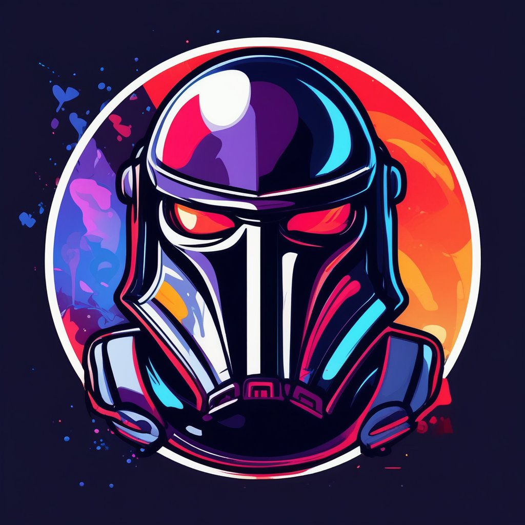 youtube logo design, anything that symbolize Dopamine Rush, Mandalorian style