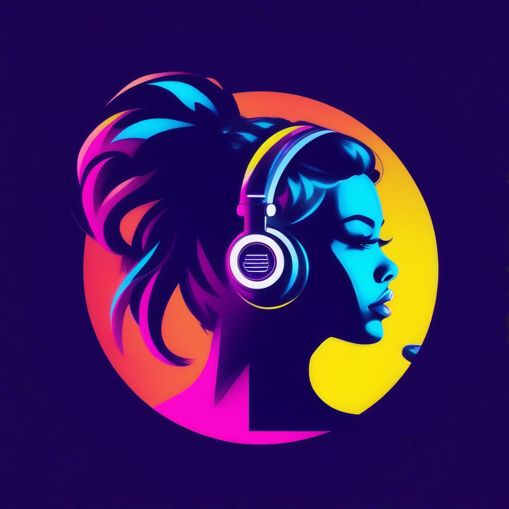 Craft a gaming logo with a fashion theme, merging fashion and AI elements. The logo showcases a stylized, abstract depiction of a woman's face, embodying elegance and technology. The design is vibrant and elegant, utilizing a colorful palette that is both eye-catching and refined. The composition is sleek and impactful, with a focus on modern aesthetics and visual appeal, suitable for a gaming audience with a taste for fashion and innovation.