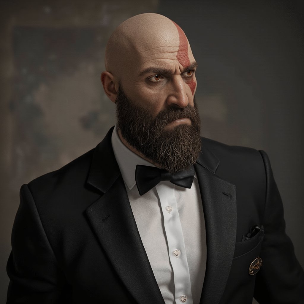 gow, amazing portrait of man, wearing a tuxedo,