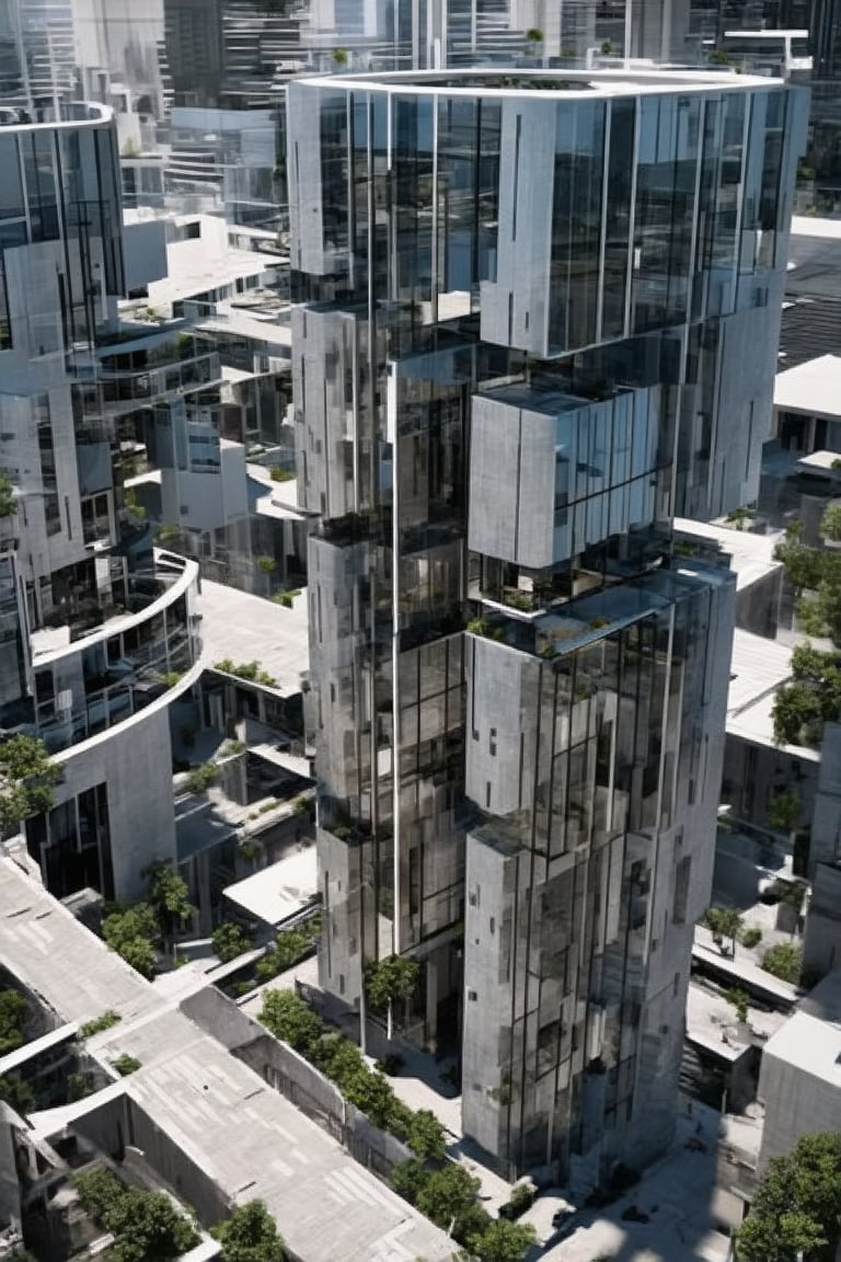 POV, DOF, A modern cityscape features a sleek, glass-fronted building standing proudly in the heart of town. The structure's vertical lines are juxtaposed with the horizontal plane of the sidewalk, creating a dynamic sense of tension. Framed by the blurred background of surrounding buildings and bustling streets, the subject takes center stage.,Vertical,Horizontal,Frames,Void,Stacked,Newcolony