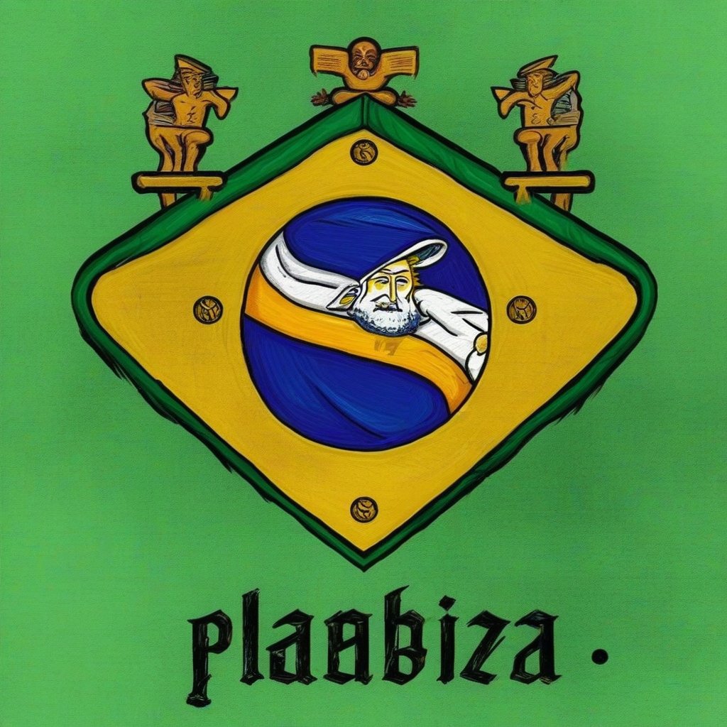 medieval logo of Brazil, green background color