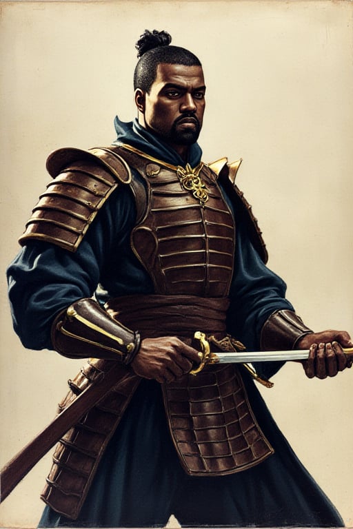 Heavily armed Japanese Samurai Kanye West