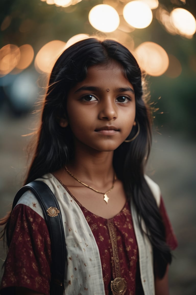 cinematic photo 15yo indian girl. 35mm photograph, film, bokeh, professional, 4k, highly detailed