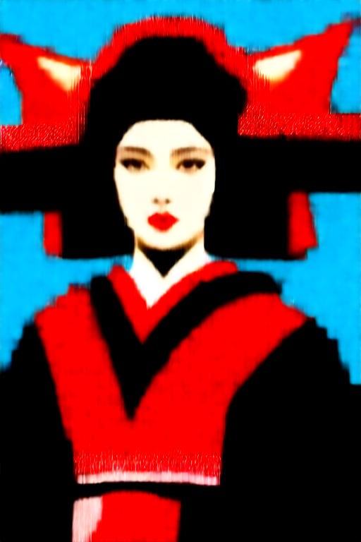 masterpiece, Oiran, beautiful, ukiyo-e, sakura, samura, cyberpunk, darkness, cool girl, fashion, si-fi kiyoto, hided monster