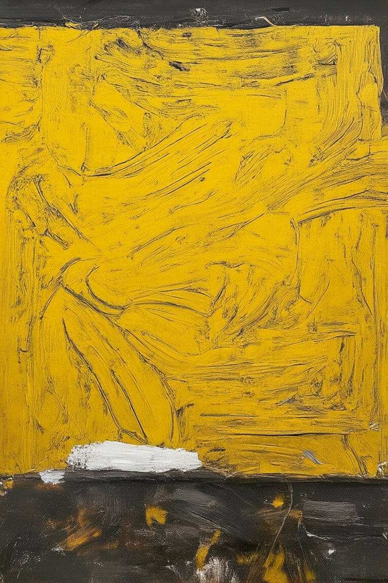 A vibrant yellow hue dominates the frame, reminiscent of a sun-kissed field on a warm summer day. A stylized yellow color model, with its bold and bright tone, serves as the backdrop for this artistic composition. The yellow background is textured with subtle brushstrokes, giving it a tactile quality. In the foreground, a simple white shape or form could be placed to create visual contrast and draw attention to the subject.