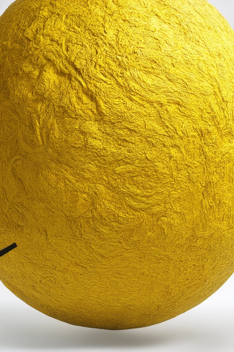 A vibrant image featuring a Basic Yellow Color Model: A close-up shot of a yellow sphere surrounded by a soft, white background, with gentle lighting casting a warm glow. The sphere's surface is textured, showcasing the intricate details of its composition. In front of it, a small, black arrow points towards the center, emphasizing the color model's simplicity and clarity.