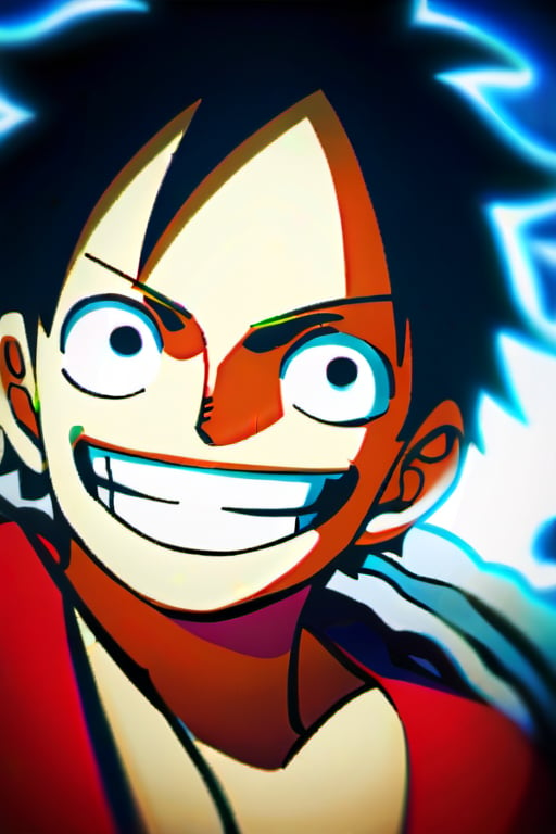 4k hd image, good resolution, luffy gear 5 smiling.