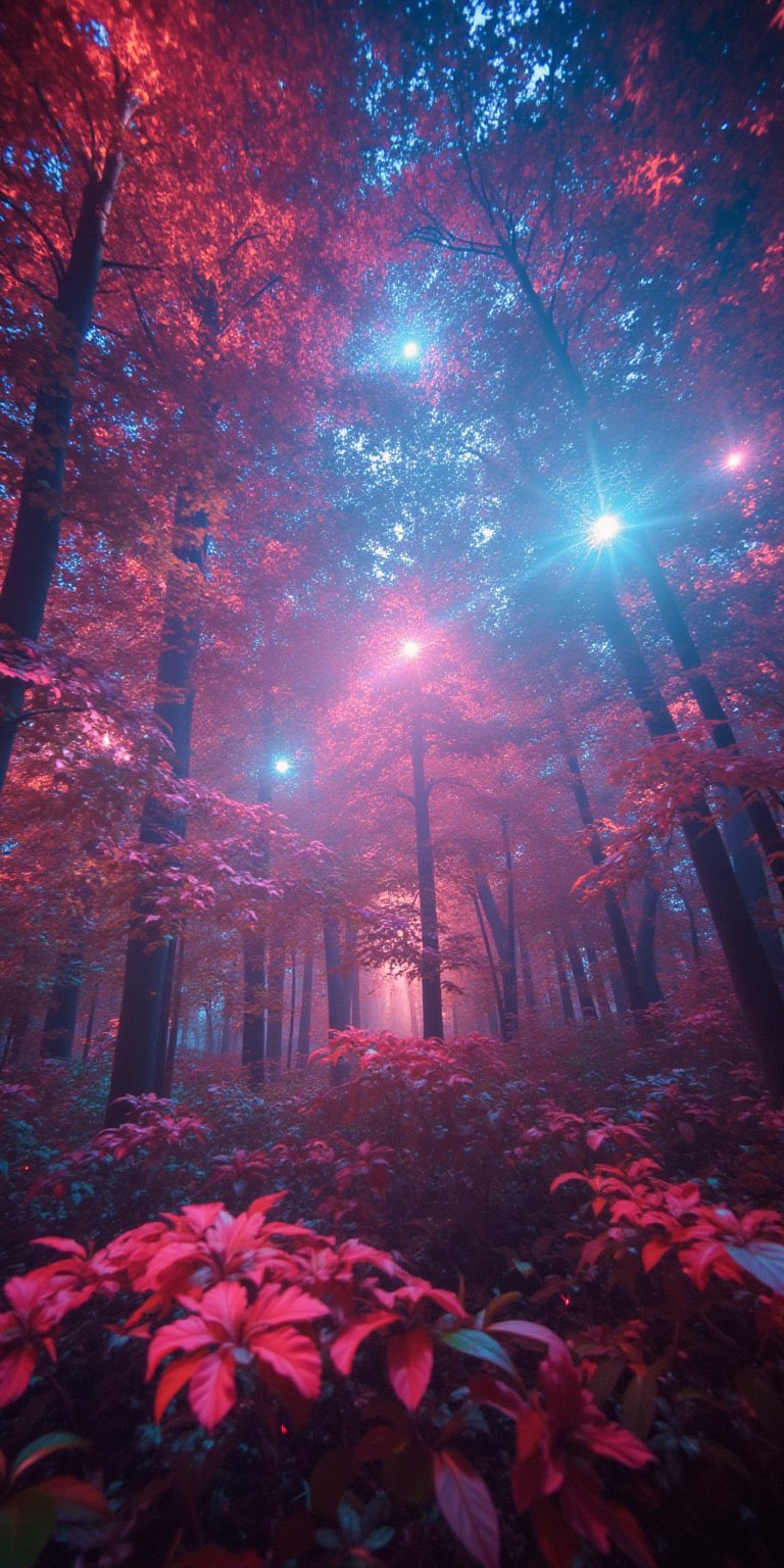 magical planet where everything is vibrant and full of colors where bright trees and flowers 4K    --chaos <30>  --uplight  --q <.25, .5,  2, >、（High Angle）、（close-up）、（photoreal）、（volumetric light） 