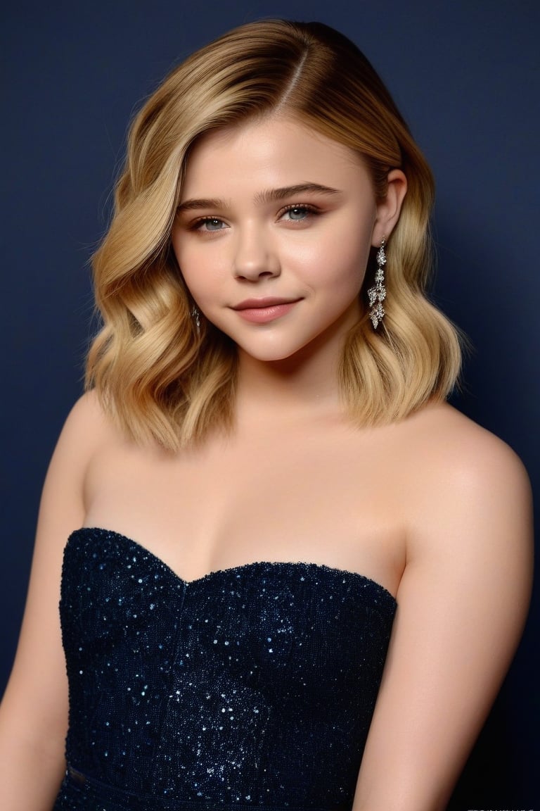 full body photo, Chloë Grace Moretz, 16 years old, slim, different hairstyles, simple background, cinematic lights, detailed face, detailed hands, professional make-up, detailed eyes,