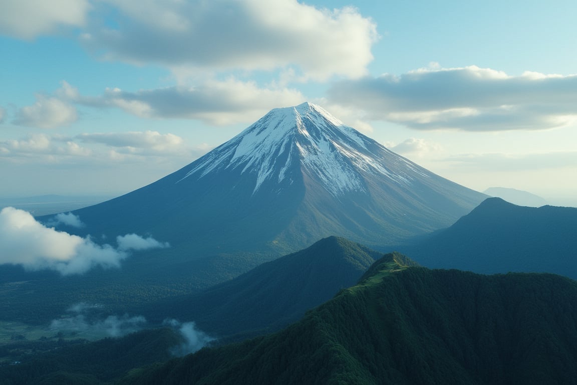 realistic photo with detail of the peak of Orizaba, Veracruz cinema style aerial shot view with natural light.  8k resolution, masterpiece