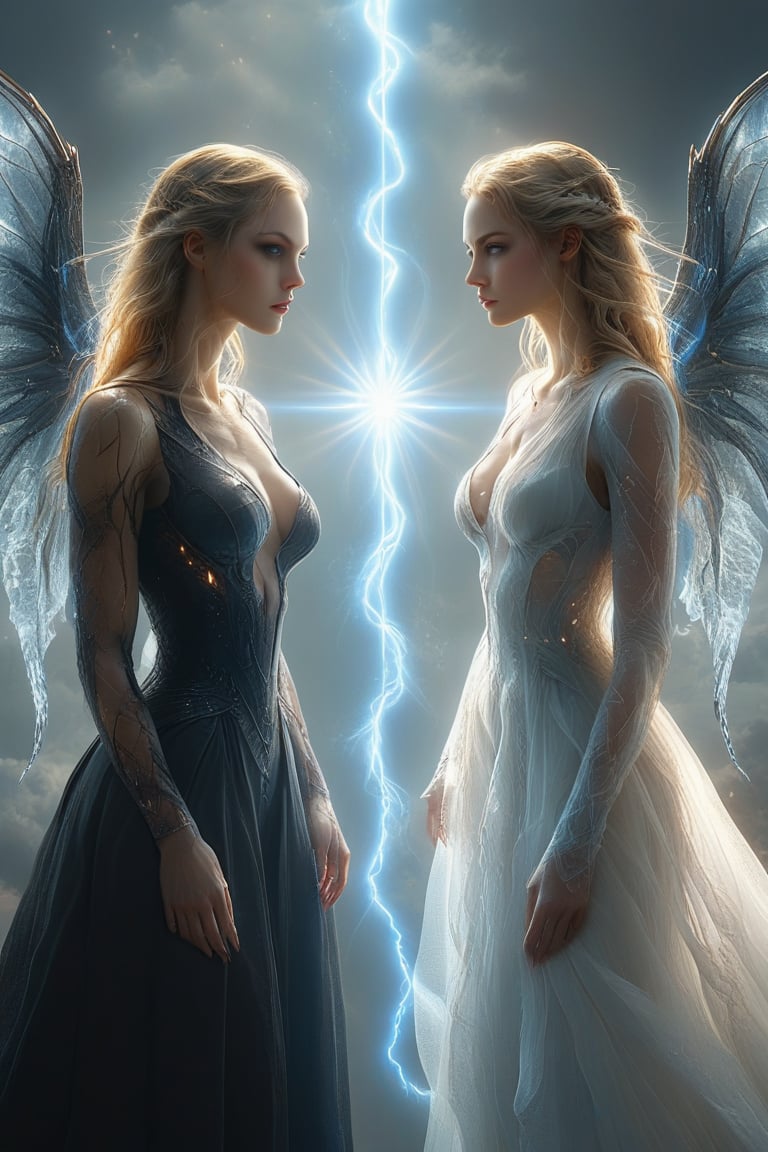 A very dualistic picture, good vs evil, dark vs light, 