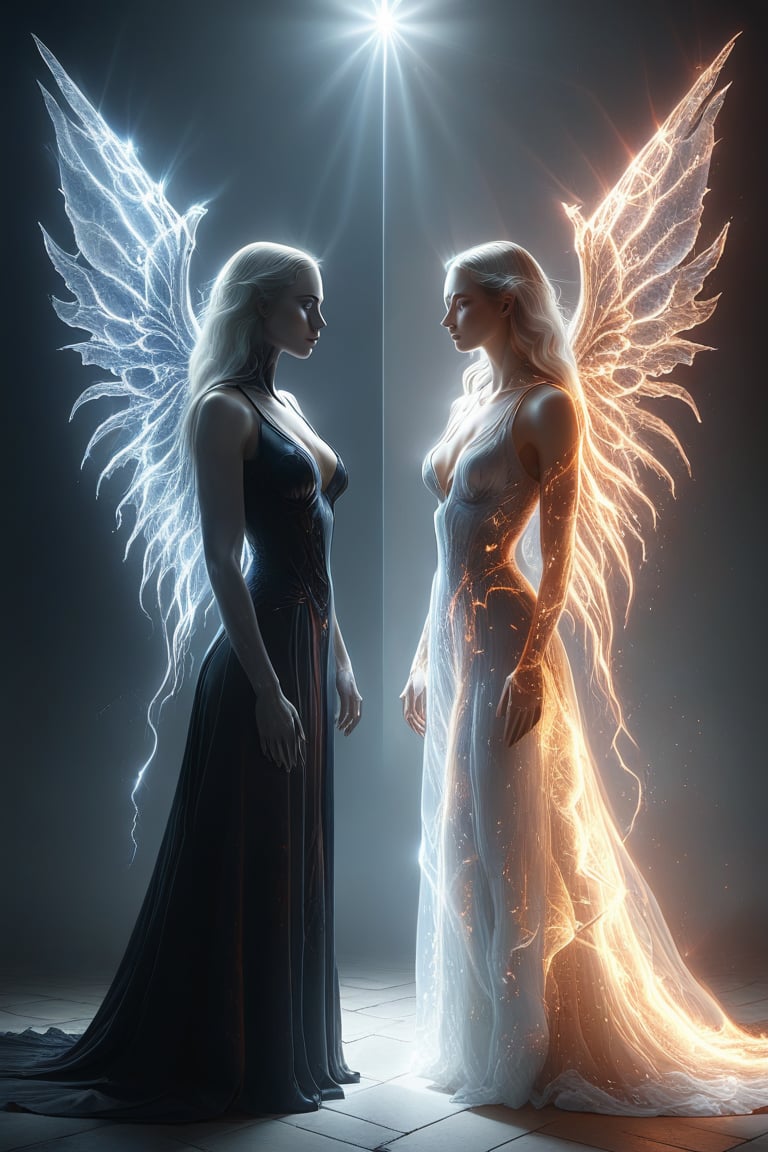 A very dualistic picture, good vs evil, dark vs light, 