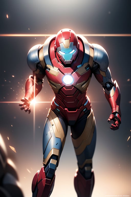 ironman with doctor strange powers, blue eyes, full body shot, deep V armor, fair and smooth skin, mecha background, robot, masterpiece, cinematic lighting, physically based rendering, lens flare, award winning rendering, perfect rendering detail, 8K, realism, detailed background, everything in detail, cinematic shot, dynamic lighting, 75mm, Technicolor, Panavision, cinemascope, fine details, 8k, HDR, realism, realistic, key visual, film still, superb cinematic color grading, depth of field, photorealistic ,midjourney,1 man