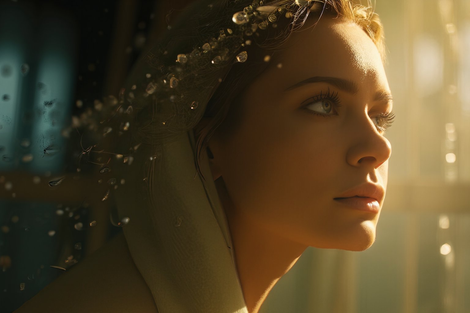 A stunning girl finds herself enveloped in a delicate yet strong cocoon of spider silk., cinematic shot + dynamic composition, incredibly detailed, sharpen, details + intricate detail + professional lighting, film lighting + 35mm + anamorphic + lightroom + cinematography + bokeh + lens flare + film grain + HDR10 + 8K + Roger Deakins, ((cinematic)),SD 1.5,base model,photography,character,photorealistic,female,A perfect closeup photo,Masterpiece