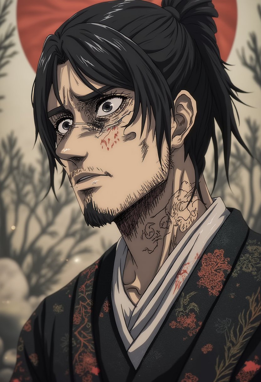 Kimono samurai tattos,animestyle,aotstyle