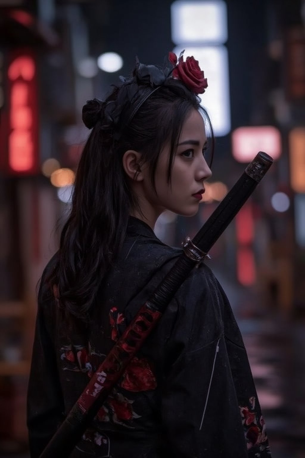 10,score_9, score_8_up, score_7_up, score_6_up, score_5_up, japan samurai, sharp focus, cinematic lighting, other worldy, 8k photo, japan style, gothic, Demoscene artstyle The upper body