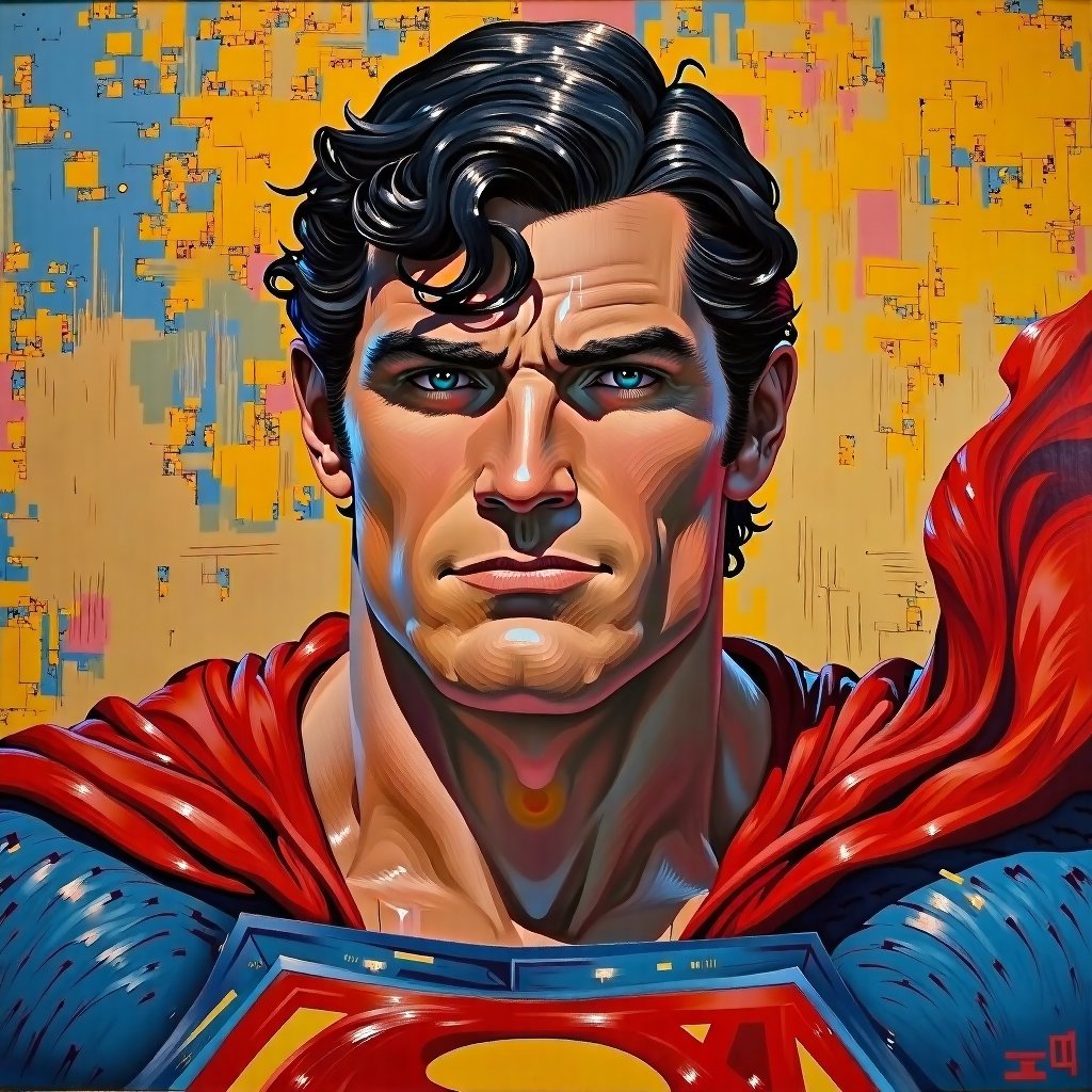 Portrait of Superman, picasso style