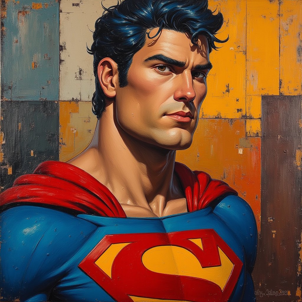 Portrait of Superman, Cubism style