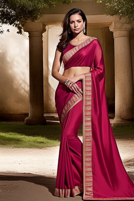 photorealistic,Ana,Anade , red saree