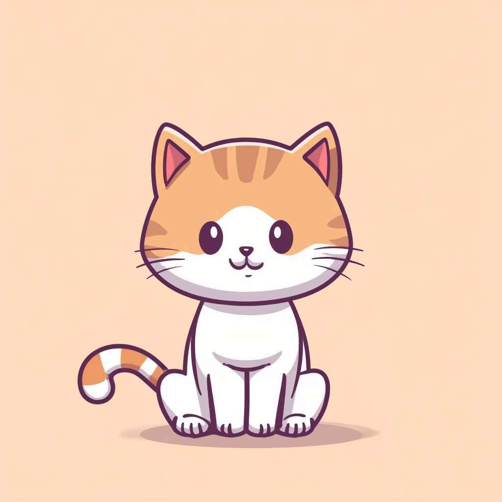 cute cat vector illustration with mujibvector style, simple background