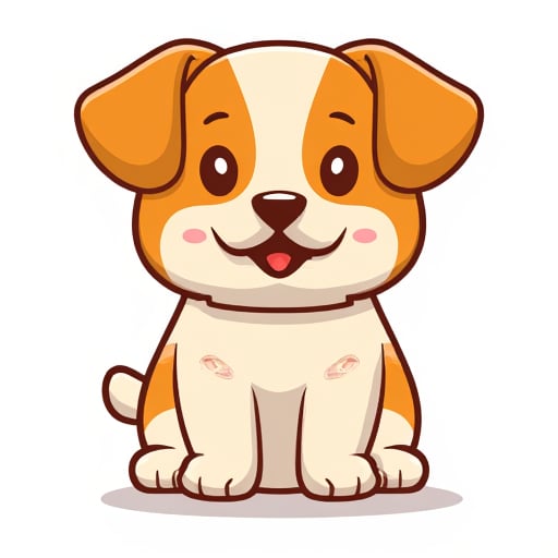 cute dog vector illustration with mujibvector style, isolated in white background