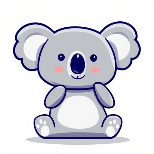 cute koala vector illustration with mujibvector style, isolated in white background