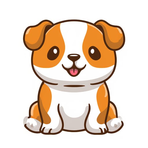 cute dog vector illustration with mujibvector style, isolated in white background