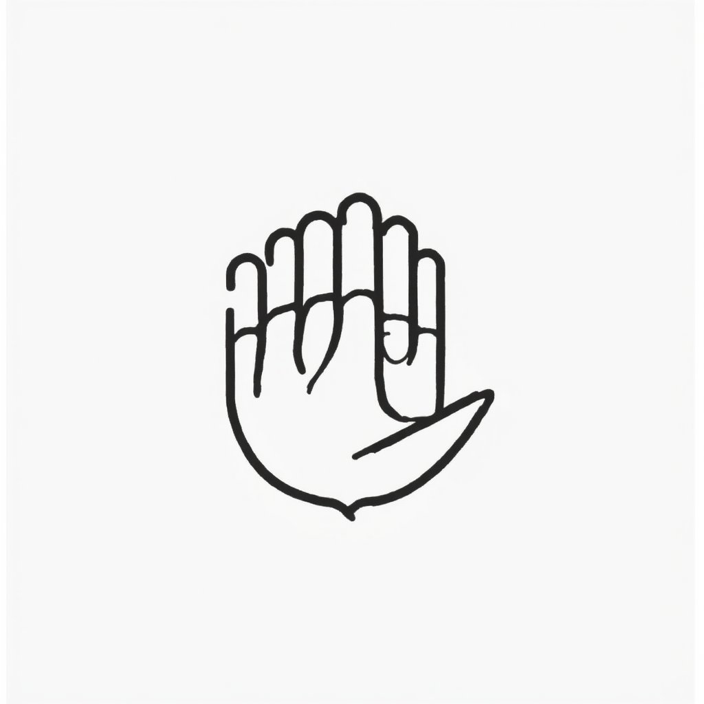 hand palm,simple line, logo,monochrome