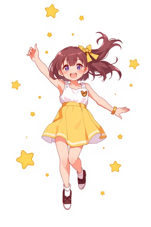 illustration, cheeky, cheerful girl floating, lively, happy, pixiv, [(white background:1.5)::5], (imid shot:0.95), (full body:1.25)