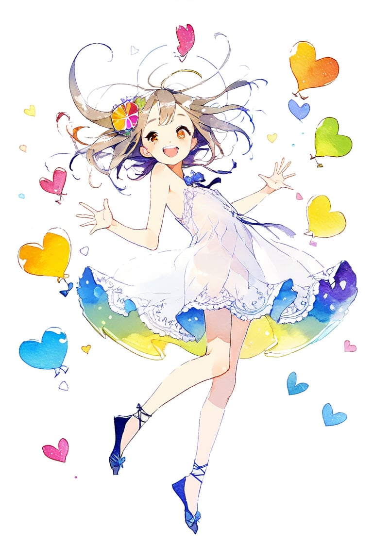 illustration, cheeky, cheerful girl floating, lively, happy, pixiv, [(white background:1.5)::5], (imid shot:0.95), (full body:1.25)