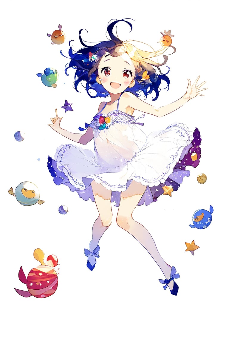 illustration, cheeky, cheerful girl floating, lively, happy, pixiv, [(white background:1.5)::5], (imid shot:0.95), (full body:1.25)