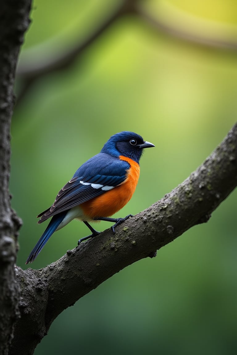 A bird who is seting in the tree