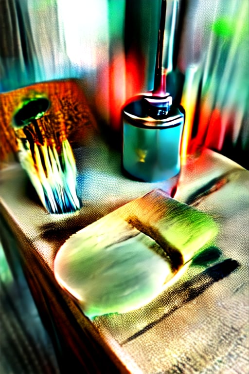 Mixed colors hairbrushes and electric toothbrushes on a bedside table