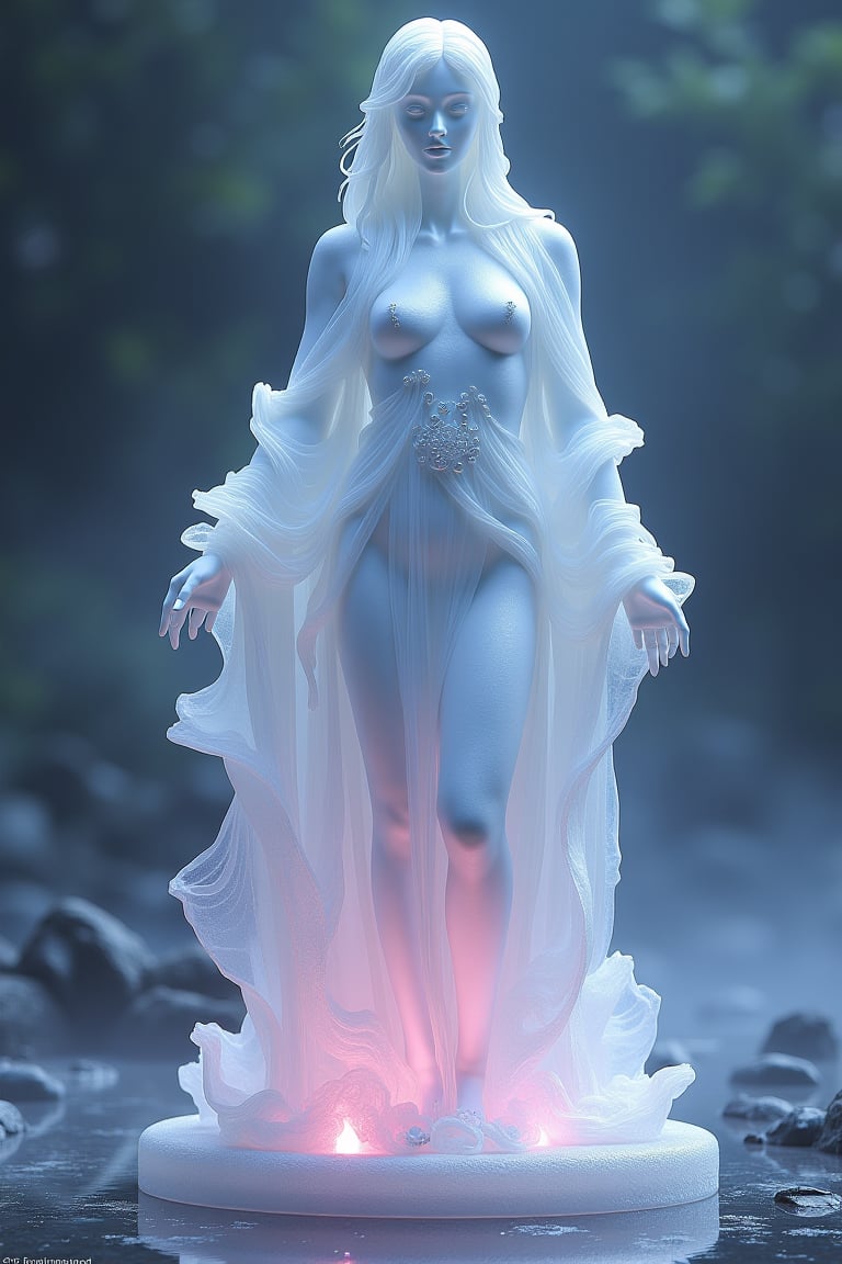 (crystal statues:1.2) , (transparent crystal:1.2) , Highly detailed crystal statues of a female Wizard, volumetric fog, Hyperrealism, spiritual, ultra realistic, unreal engine, ultra detailed, Hyperrealism , a solemn atmosphere, cinematic lighting, professional photography, stunning environment, wide-angle, masterpiece, perfect anatomy, uhd, dslr, high resolution,Masterpiece:1.4, Best High resolution:1.4, professional best drawings, 64k png QD_OLED, detail-drawings, Wide field of view as if taken with a telephoto lens:1.4,extremely detailed, intricate_details, Rich vivid colorful:1.4,unzoomed:1.6, Hyperrealism, photorealistic-looked:1.4, fairer_pale skin, sharp nose, thick lips, full-shot looked very beatiful-gorgeous, looking faraway fullbody-unzoomed:1.6, glossy-yellow eyed