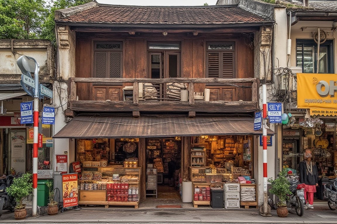 Double storey shop,terpaling