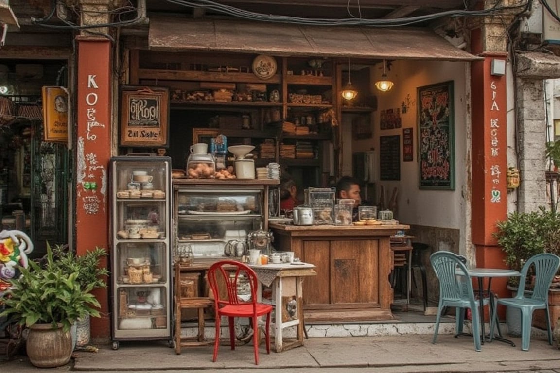 Kedai kopi tahun 70an,terpaling