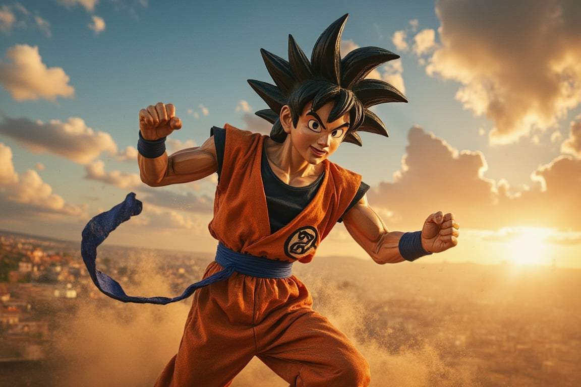 Realistic Son goku in action