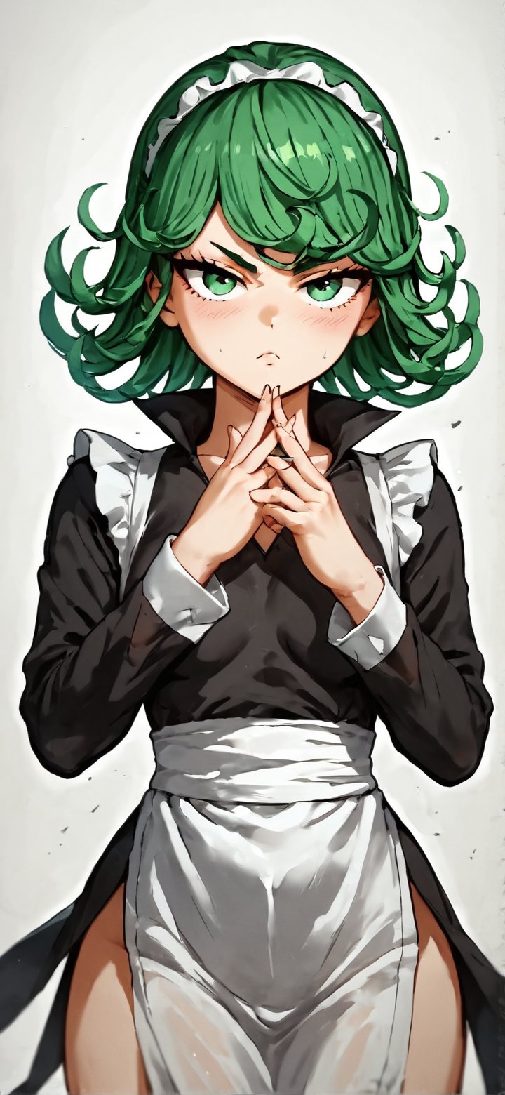 Tatsumaki , white background, perfect, hand, fingers, 1 sexy and hot woman,ideal woman, Tatsumaki, High detailed, Detailed face , Green clothes, Green eyes, Green hairs,


score_9, score_8_up, score_7_up, score_6_up, score_5_up, score_4_up, BREAK source_anime,  looking at viewer, serious, dutch angle, (maid uniform:1.1), braid,Expressiveh,tatsumaki_opm