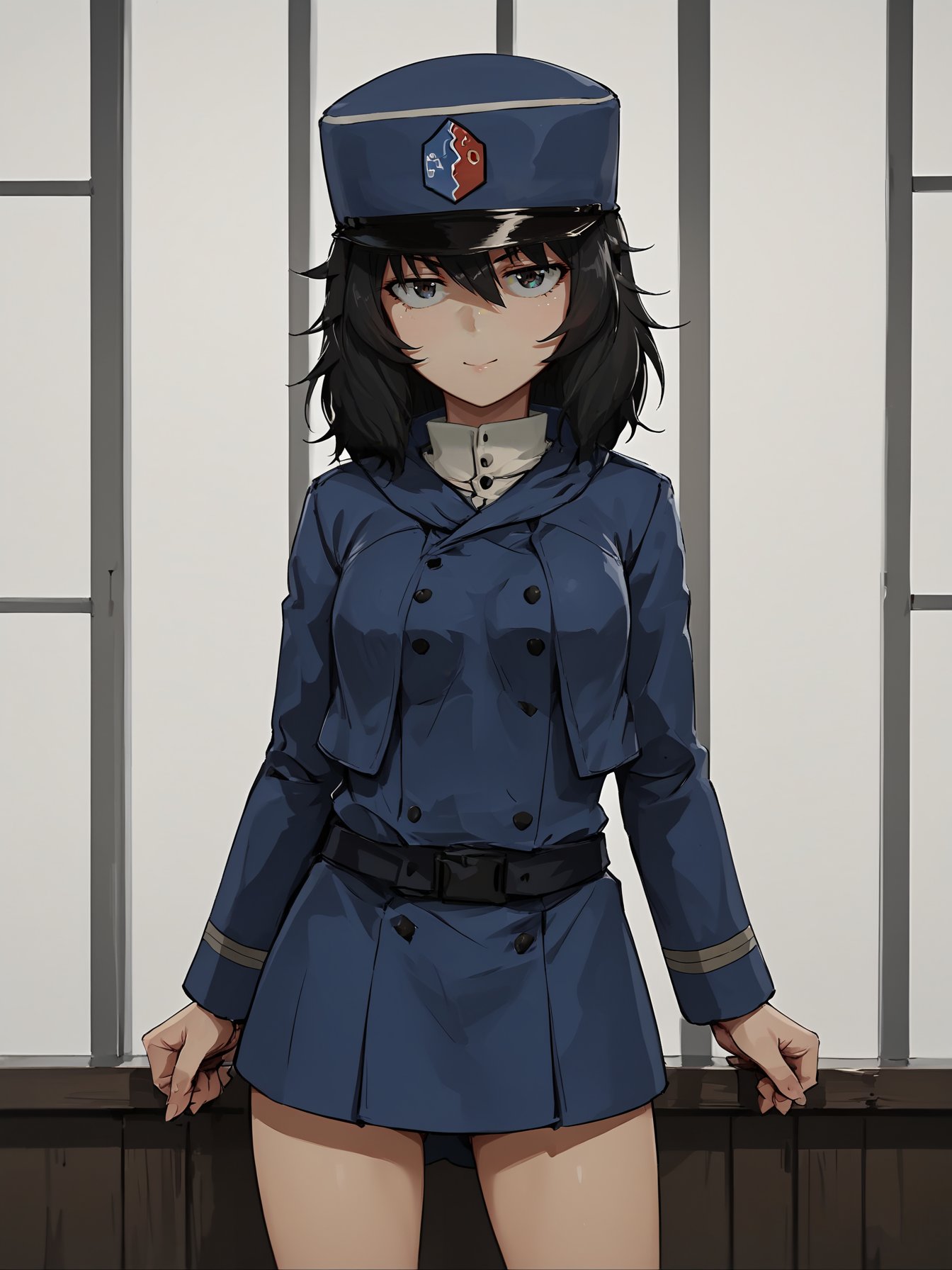 (score 9 up, score 8 up, highest score, highest quality), <lora:Girls_Und_Panzer_Rena_Andou_Character_PonyXL:1> andou (girls und panzer),  1girl, standing, looking at viewer,