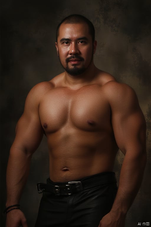 masterpiece, 8k, HDR, best quality, photography, analog style, real life, extremely beautiful, (highly detailed, intricately detailed), 1boy,mature man,AsianXM, leathersuit,muscle,