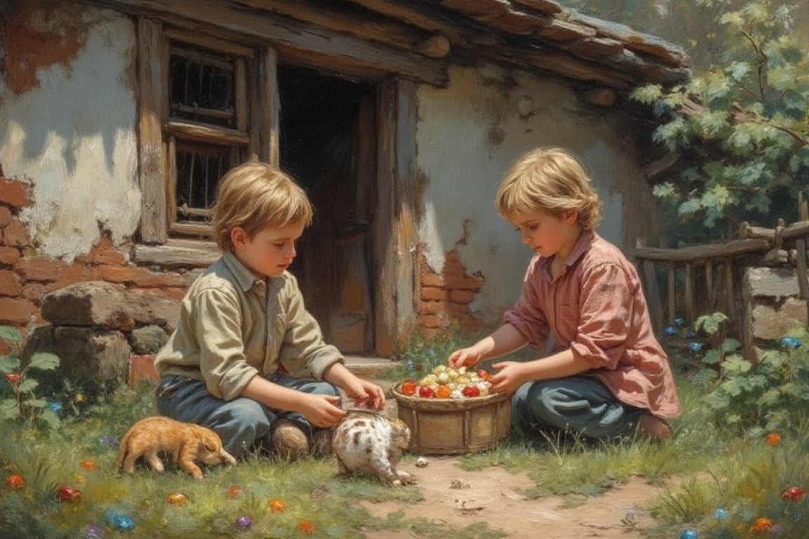 Children play in front house ,kalarcat