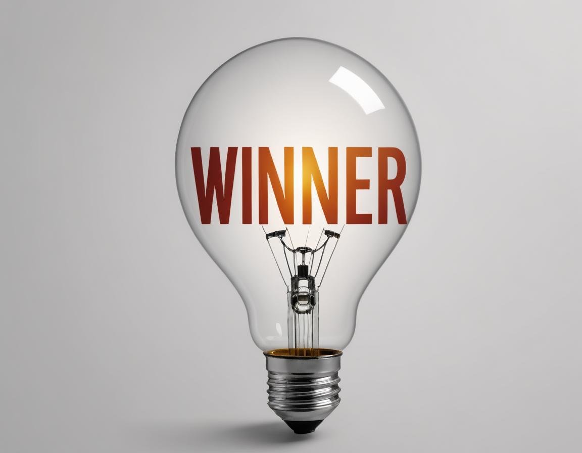 A lightbulb symbol is adjacent to the word WINNER.