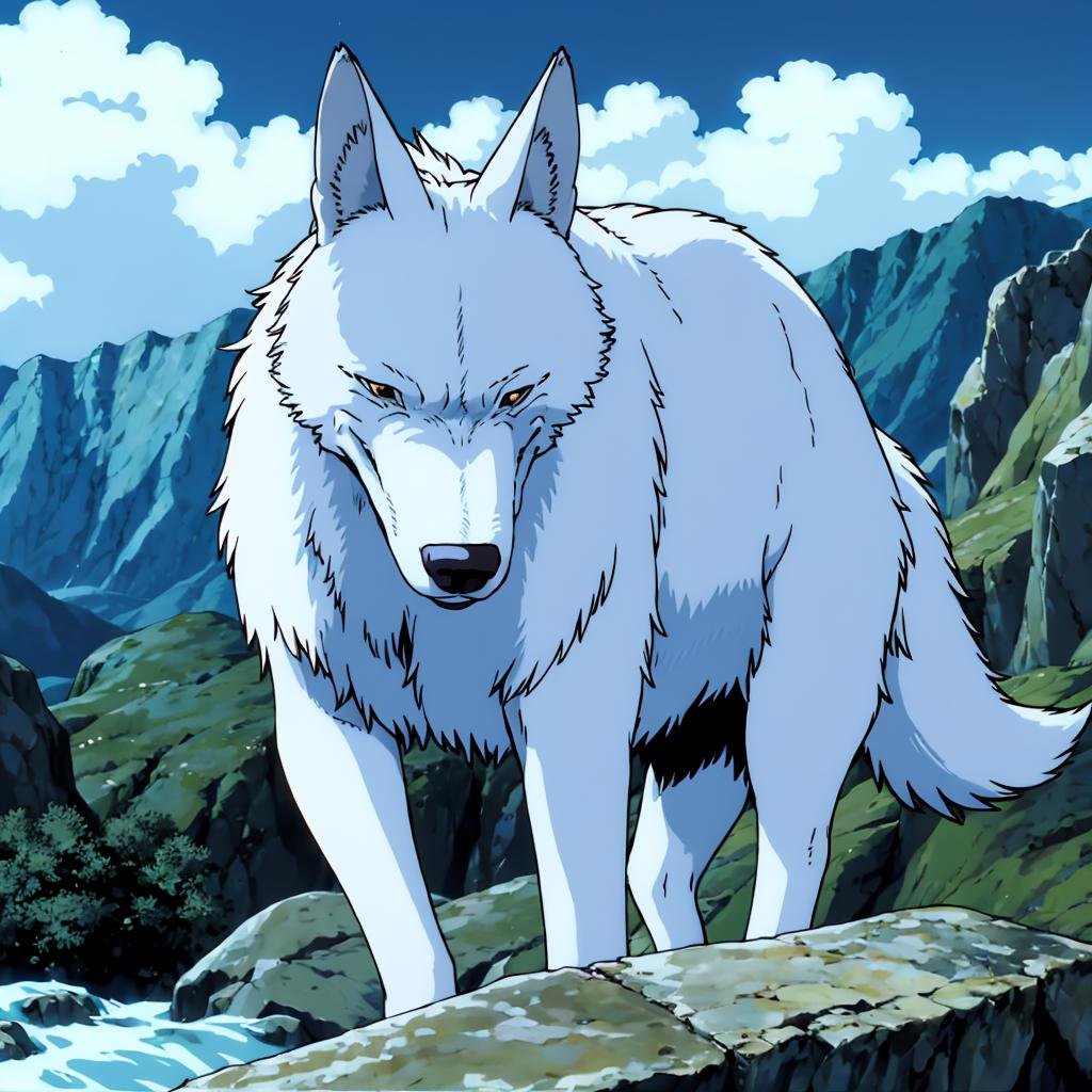 <lora:PMsun002:0.7>,giant_wolf,