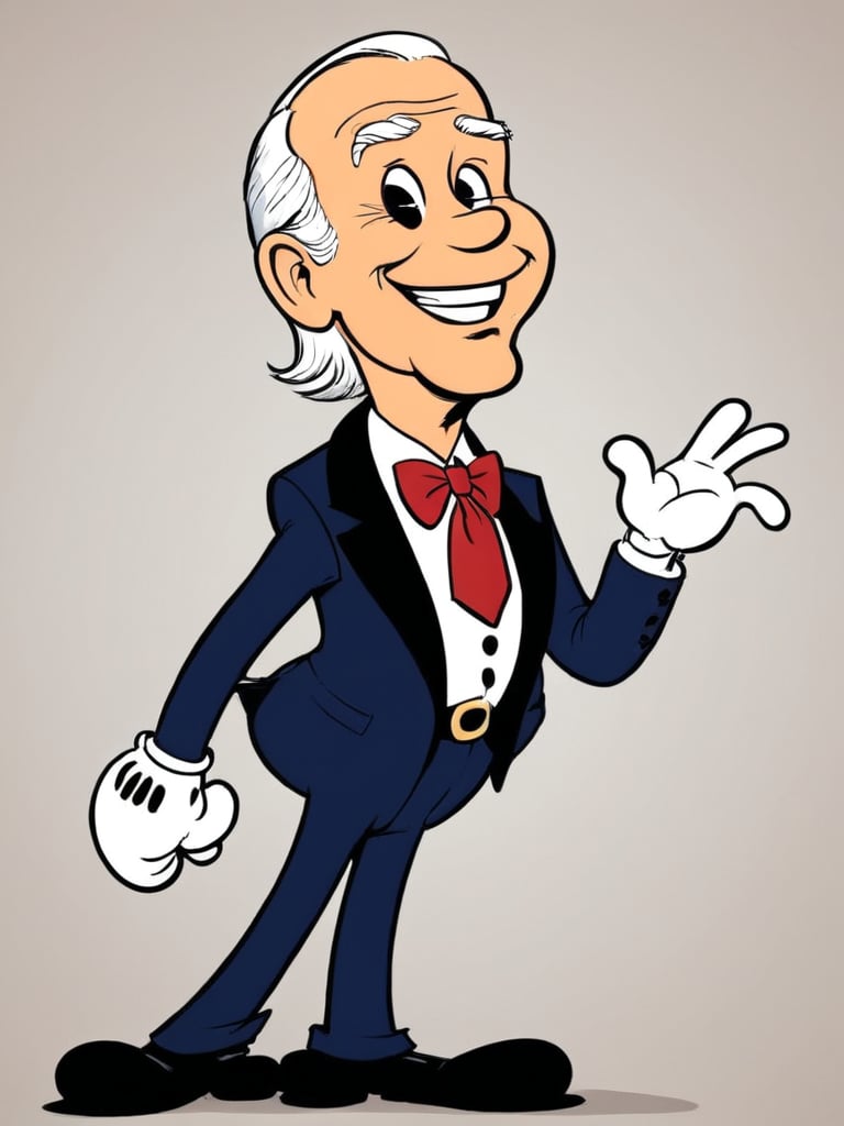 (rubber_hose_character:1.4) <lora:RubberHose_Characters_SDXL_v1:1.3>,cartoon, joe biden