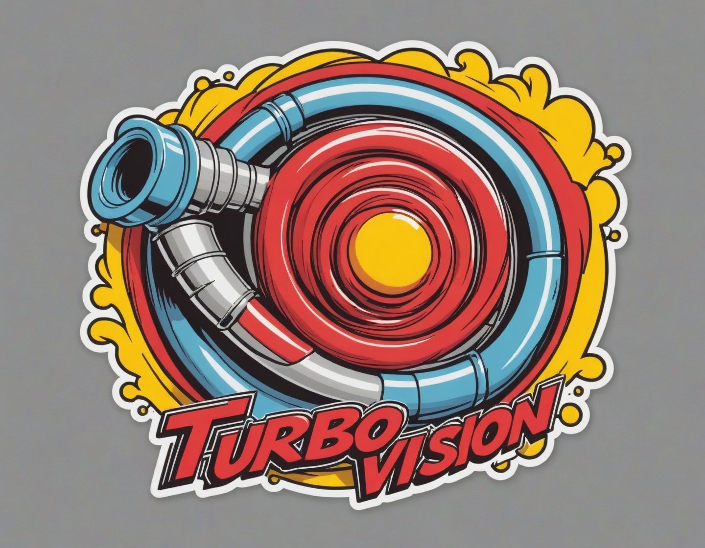 (comic logo text "TURBO VISION":1.3)  <lora:t-shirt-design-sticker-xl:1.2> t-shirt design sticker, rotary design