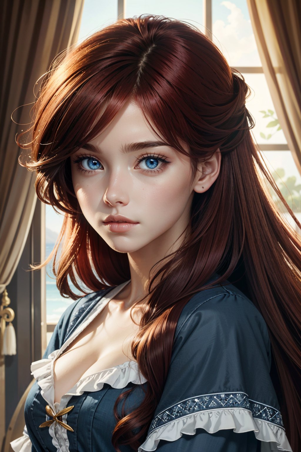 ((ultra detailed, masterpiece, best quality)) <lora:DisneyAriel:0.9>DisneyAriel, 1girl, solo, red hair, long hair, blue eyes, portrait